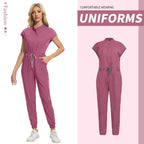 High-quality Beautician Work Gowns Medical Workwear Surgical Nursing Jumpsuits Pet Clinic Vet Scrubs Uniform Wholesale Jumpsuits 42166-Meat pink