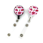 Red Flowers Art Retractable Badge Reel Lanyard Nurse ID Business Credit Card Work Card Badge Holder Office Student Clips ID Card