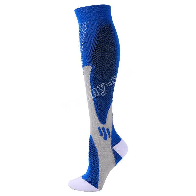 Compression Socks Running Sports Socks Medical Nursing 20-30mmhg for Flight Travel Pregnancy Edema Diabetes Varicose Veins Socks YSZ02-Blue