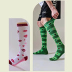 Elastic Compression Socks Knee High Funny Pattern Pressure Stockings Breathable Reducing Swelling Varicose Veins Socks Pregnancy