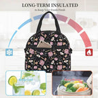 Healthcare inspired, Insulated Lunch Bag Women Thermal Lunch Box Portable Tote Cooler Handbag Bento Pouch Container with Shoulder Strap