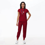 Hospital Scrubs Work Uniforms Short-sleeved Health Services Suits Red