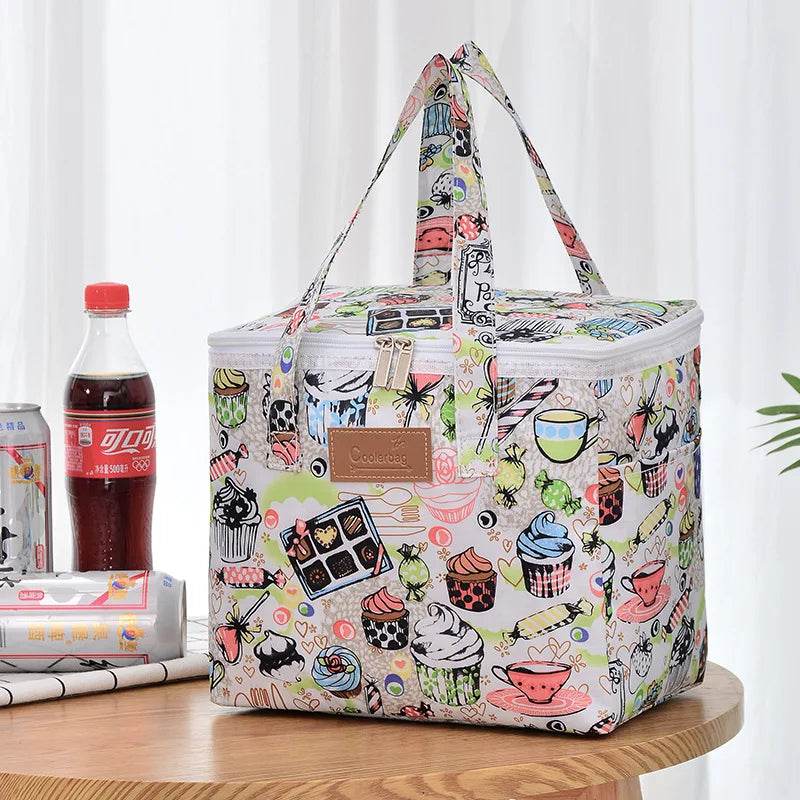 Portable Lunch Bag New Thermal Insulated Lunch Box Tote Cooler Functional Handbag Student Bento Pouch School Food Storage Bags ice cream