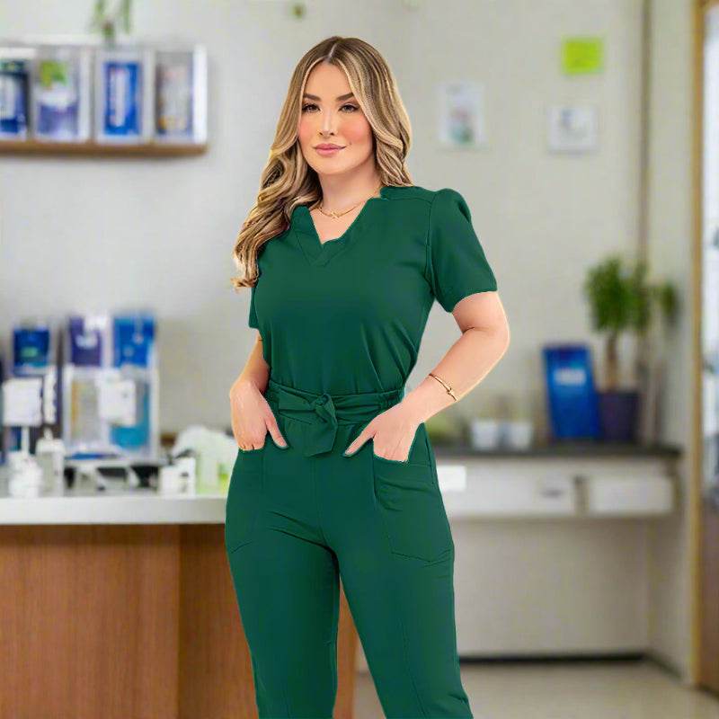 Scrub Uniform for Women – Stretchy Doctor & Nurse Scrubs Sets - Healthcare Vibes Dark green