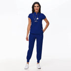 Hospital Scrubs Work Uniforms Short-sleeved Health Services Suits Royal Blue