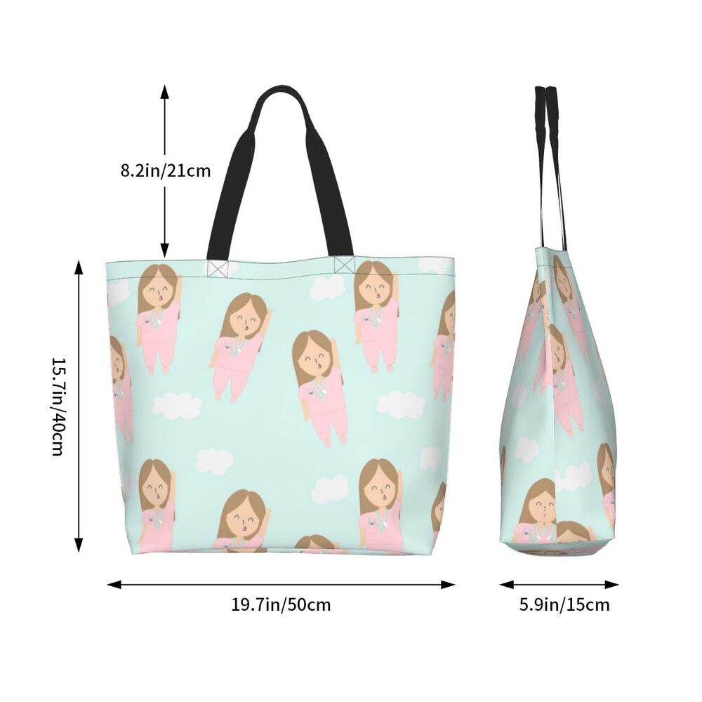 Spacious Eco-Friendly Healthcare Tote Bag with Durable Handles and Secure Zipper Closure