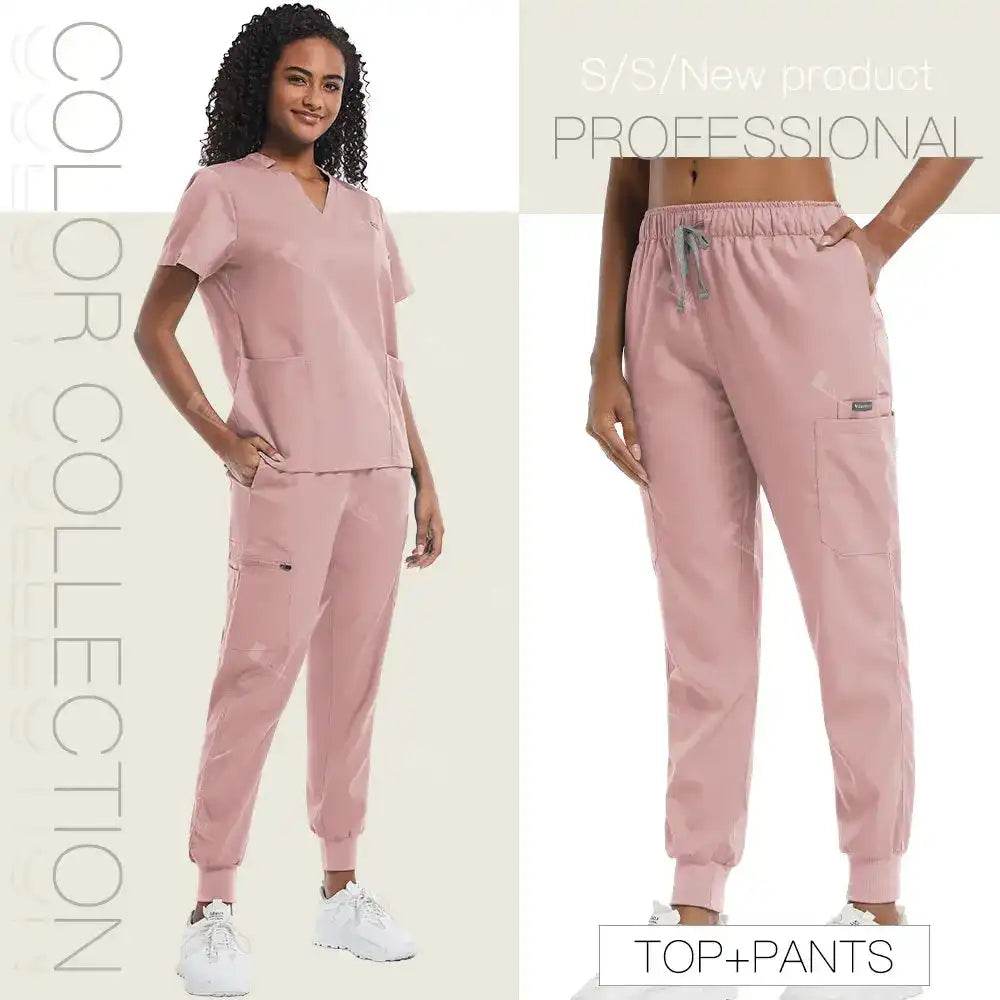 Unisex Medical Scrubs - Soft Fabric Clinical Workwear for Healthcare Vibes 42032-Pink