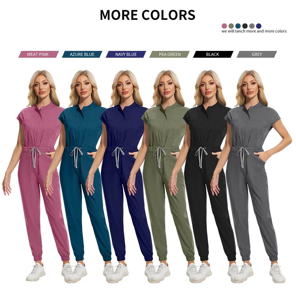 High-quality Beautician Work Gowns Medical Workwear Surgical Nursing Jumpsuits Pet Clinic Vet Scrubs Uniform Wholesale Jumpsuits