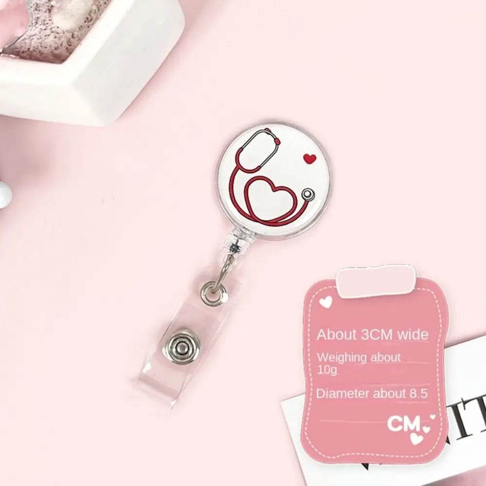 Easy To Pull Buckle Nurse Retractable Badge Reel ID Card Accessories Fashion Nurse ID Card Clips Simplicity Cute style 3