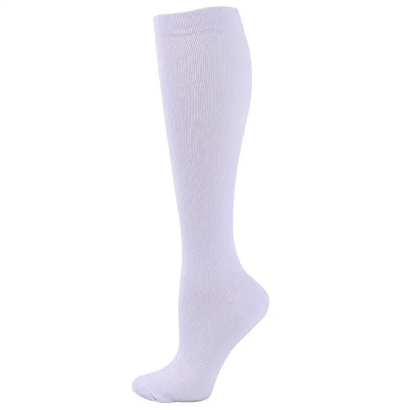 Compression Socks Running Sports Socks Medical Nursing 20-30mmhg for Flight Travel Pregnancy Edema Diabetes Varicose Veins Socks YSZ03-White