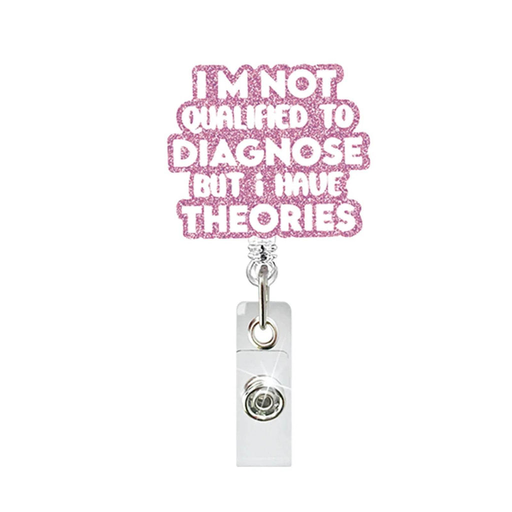 New Design 1 Piece Glitter Retractable Nurse Badge Reel Inspiring Phrase Name Tag ID Card Holder Lanyard School Office Supply 3