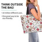 Spacious Eco-Friendly Healthcare Tote Bag with Durable Handles and Secure Zipper Closure