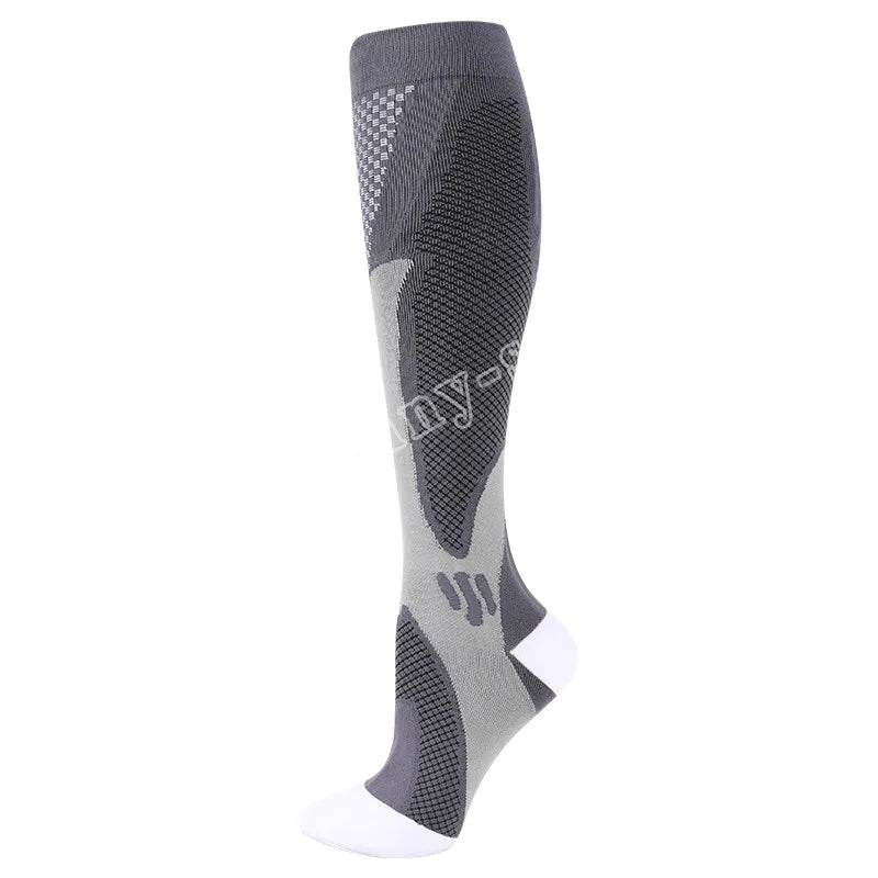 Compression Socks Running Sports Socks Medical Nursing 20-30mmhg for Flight Travel Pregnancy Edema Diabetes Varicose Veins Socks YSZ02-Light Gray