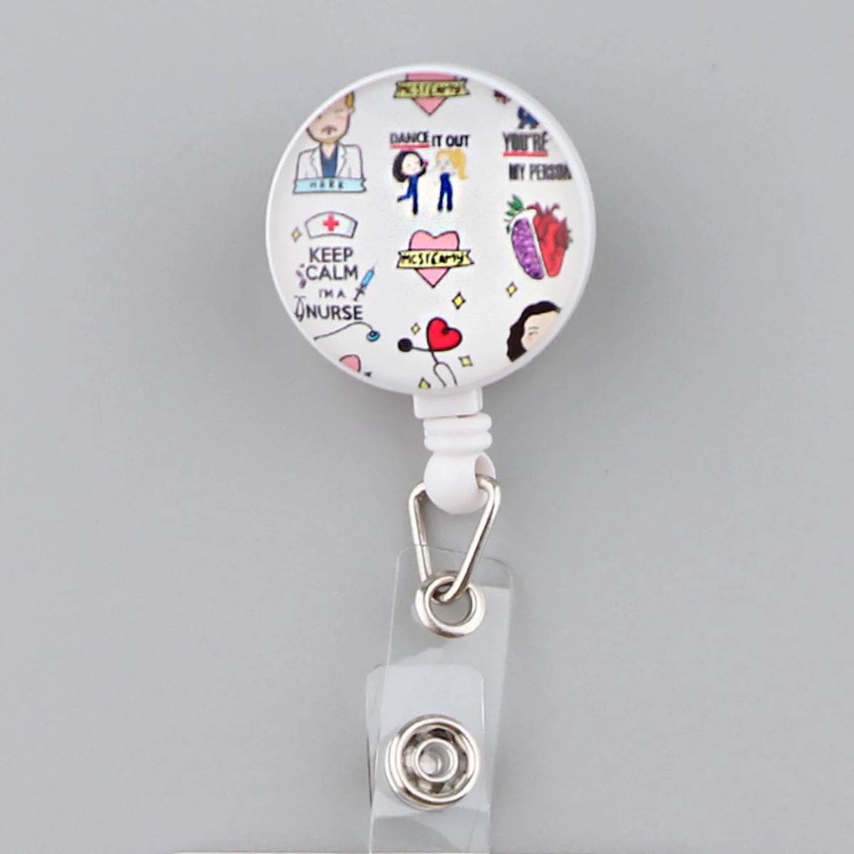 CB693 Grey's Anatomy Cartoon Pattern Retractable Nurse Badge Reel Holder Doctor Student ID Card Holder Exhibition Holder 4