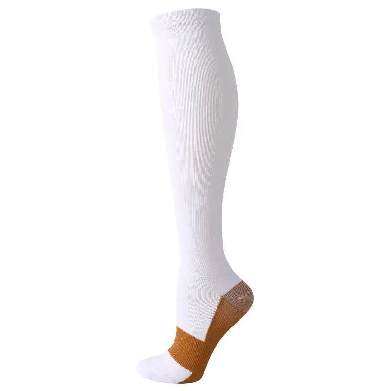 Compression Socks Running Sports Socks Medical Nursing 20-30mmhg for Flight Travel Pregnancy Edema Diabetes Varicose Veins Socks YS1004-White
