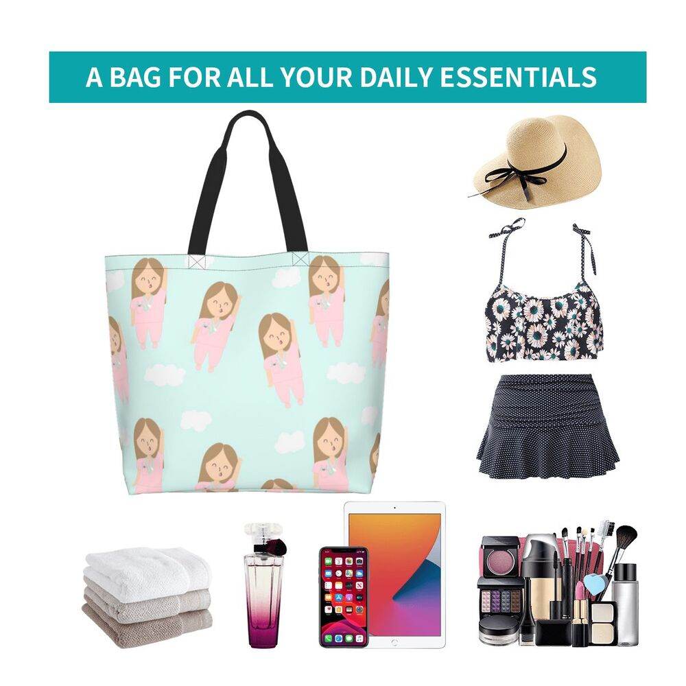 Spacious Eco-Friendly Healthcare Tote Bag with Durable Handles and Secure Zipper Closure