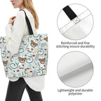 Spacious Eco-Friendly Healthcare Tote Bag with Durable Handles and Secure Zipper Closure