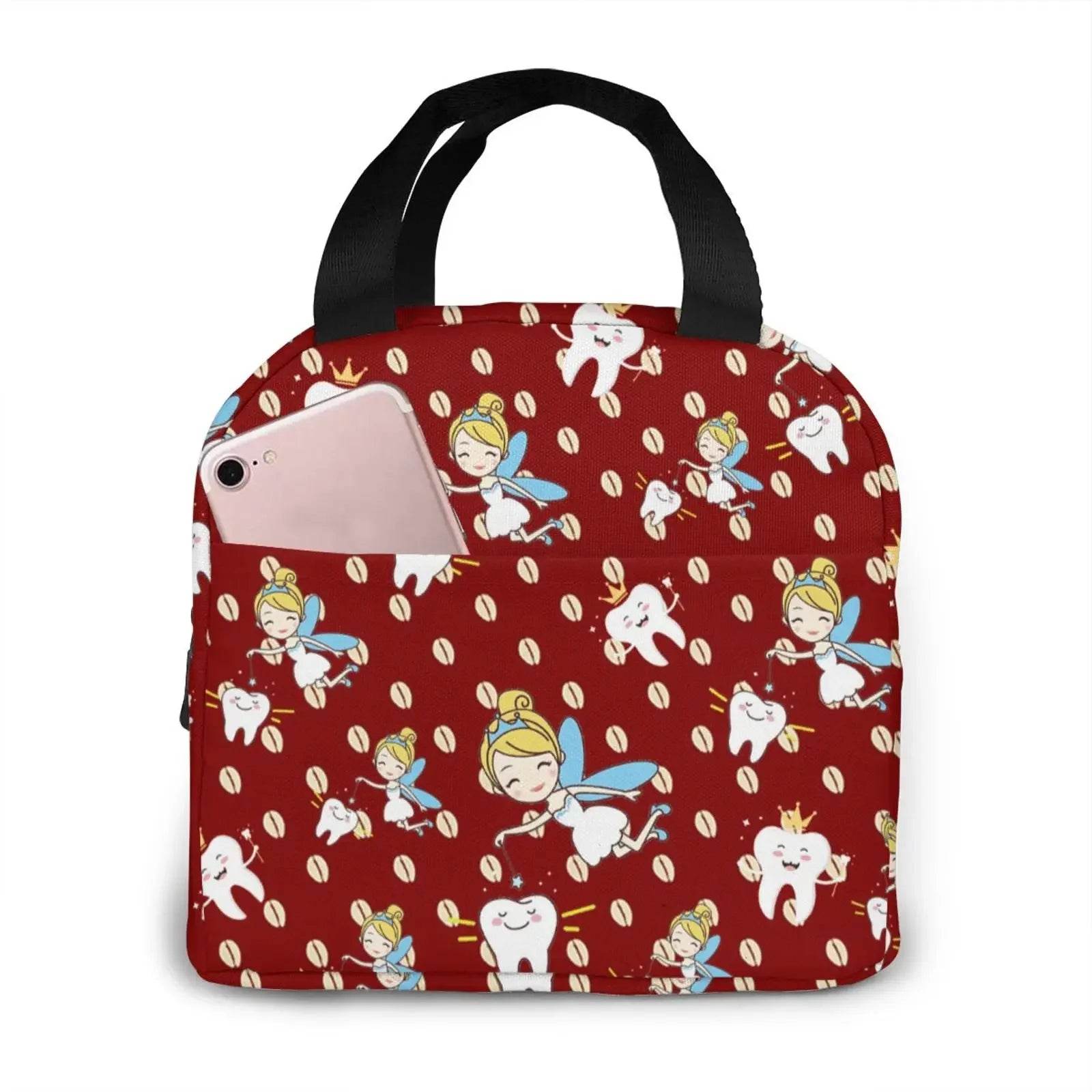 Charming, insulated Lunch Bag Featuring Playful Nurse Prints 7