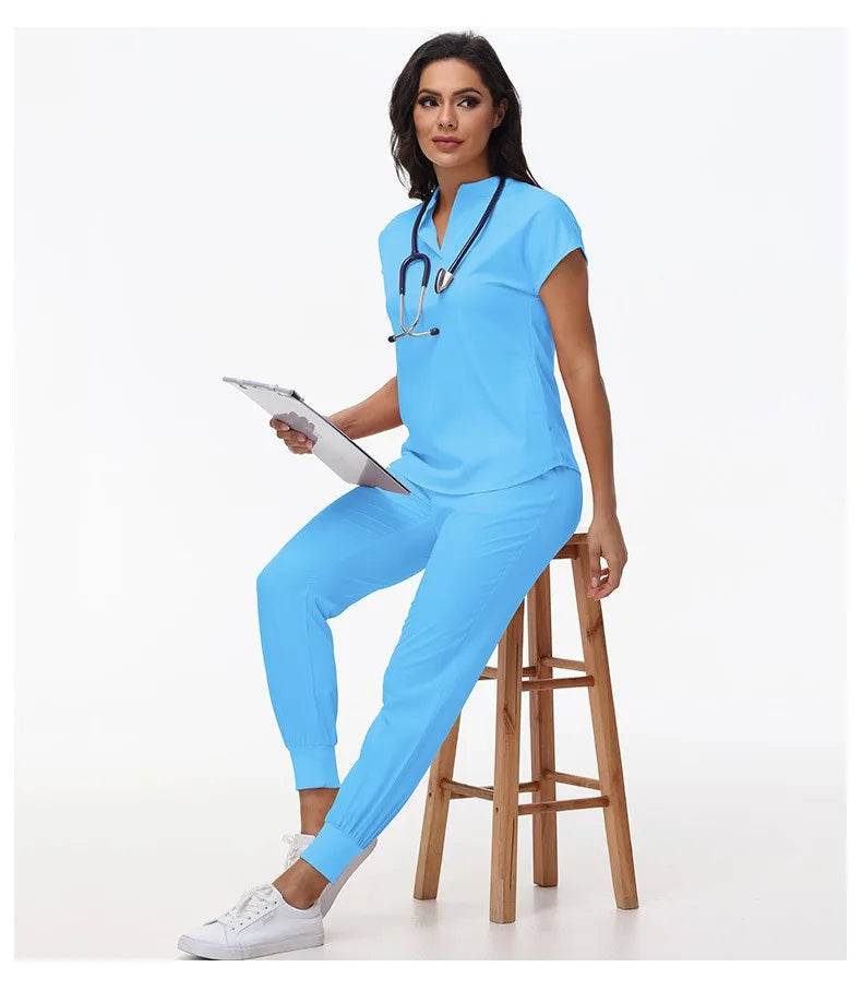 Hospital Scrubs Work Uniforms Short-sleeved Health Services Suits