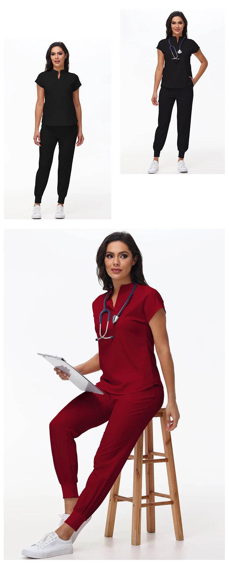 Hospital Scrubs Work Uniforms Short-sleeved Health Services Suits