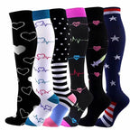 6 Pairs of Men and Women Compression Socks - Ideal for Running, Soccer, and Everyday Comfort!