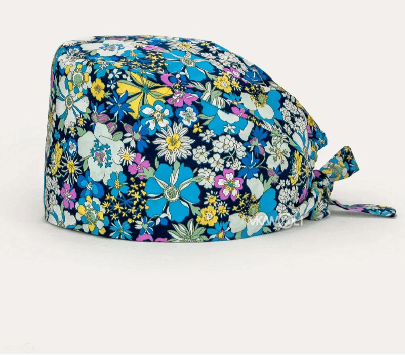 Check out these the Flower-Printed OR Caps! You know, because nothing says 'I'm a professional' like wearing a cap that looks like a garden party exploded on your head hat 10 One Size