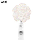 New Rose Shape Design Badge Resin Retractable Nurse ID Card white-