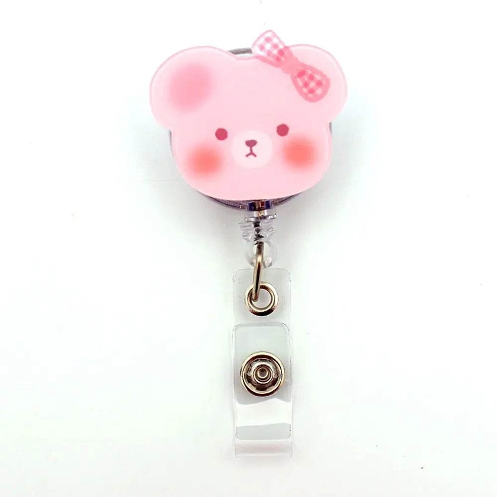 Bear Design 360° Rotating Retractable Badge Reel Clip for Nurses, Doctors, and School Supplies H