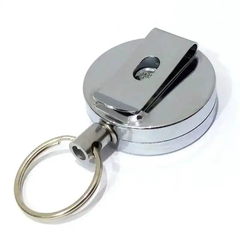 1pcs Extendable Metal Key Chain Ring Belt Clip Pull Keyring Retracting ID Card Lanyards Id Badge Holder Badge Clip 3