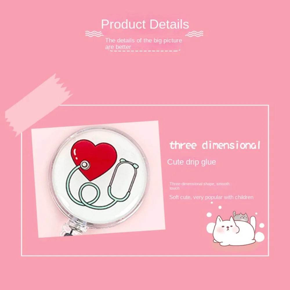 Easy To Pull Buckle Nurse Retractable Badge Reel ID Card Accessories Fashion Nurse ID Card Clips Simplicity Cute