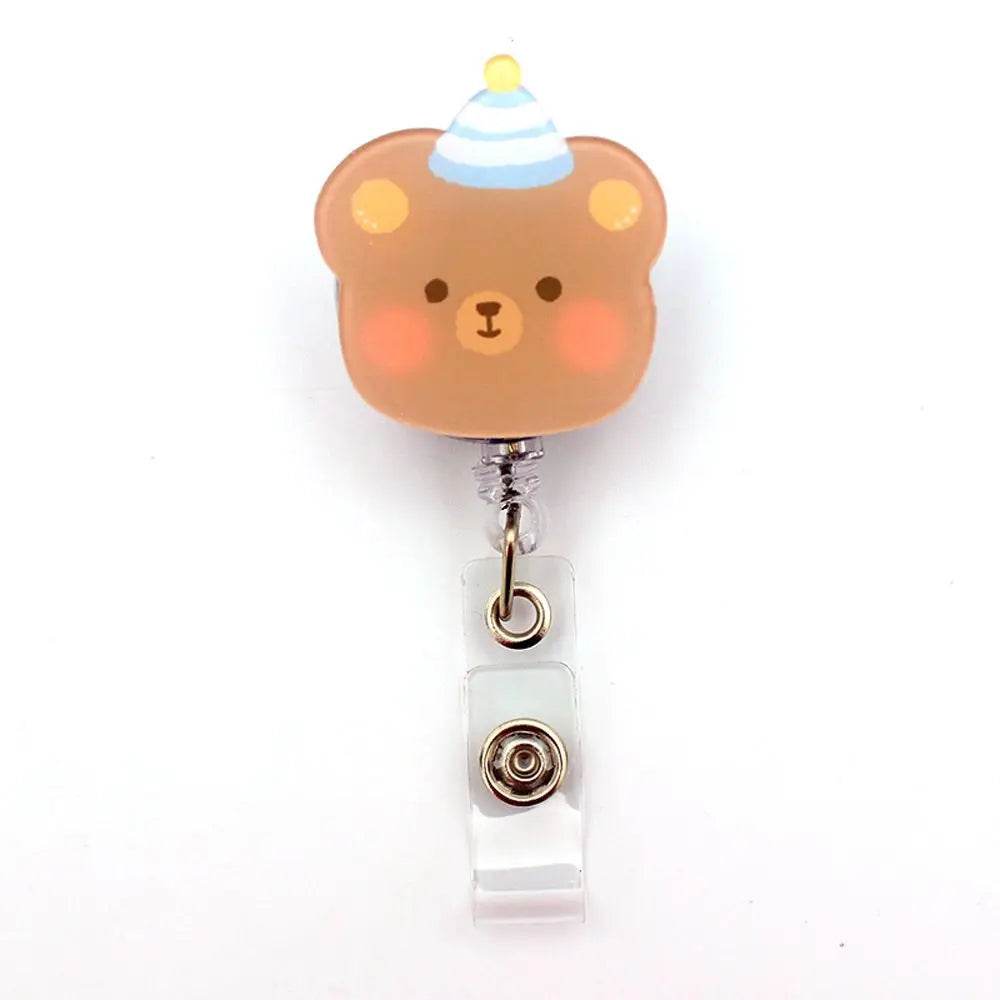 Bear Design 360° Rotating Retractable Badge Reel Clip for Nurses, Doctors, and School Supplies I