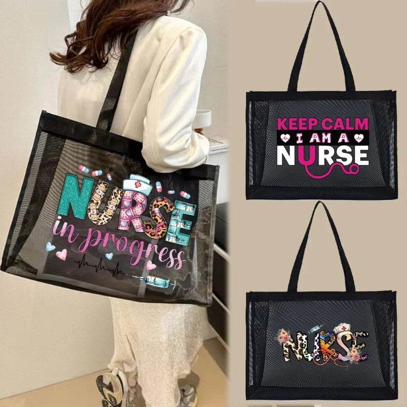 Healthcare Inspired Tote Travel Storage Bags with a Large Capacity Grid Package