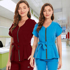 Short Sleeve Women's Scrub Tops for Work Medical Uniforms for Surgery