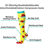 Compression Socks For Men Women To Resist Fatigue Varicose Edema Knee Height Of 20-30mmHg Running Basketball Hiking Sports Socks