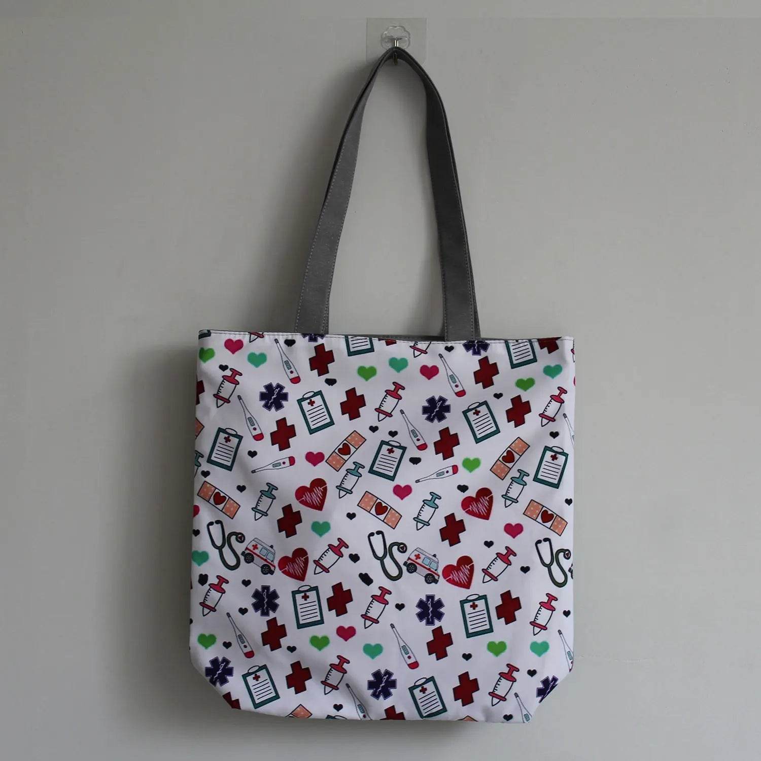 Fashion Tote Customized Cartoon Dentist Nurse Shoulder Bag Eco Reusable Shopping Bag Ladies Handbags for Women Casual Portable