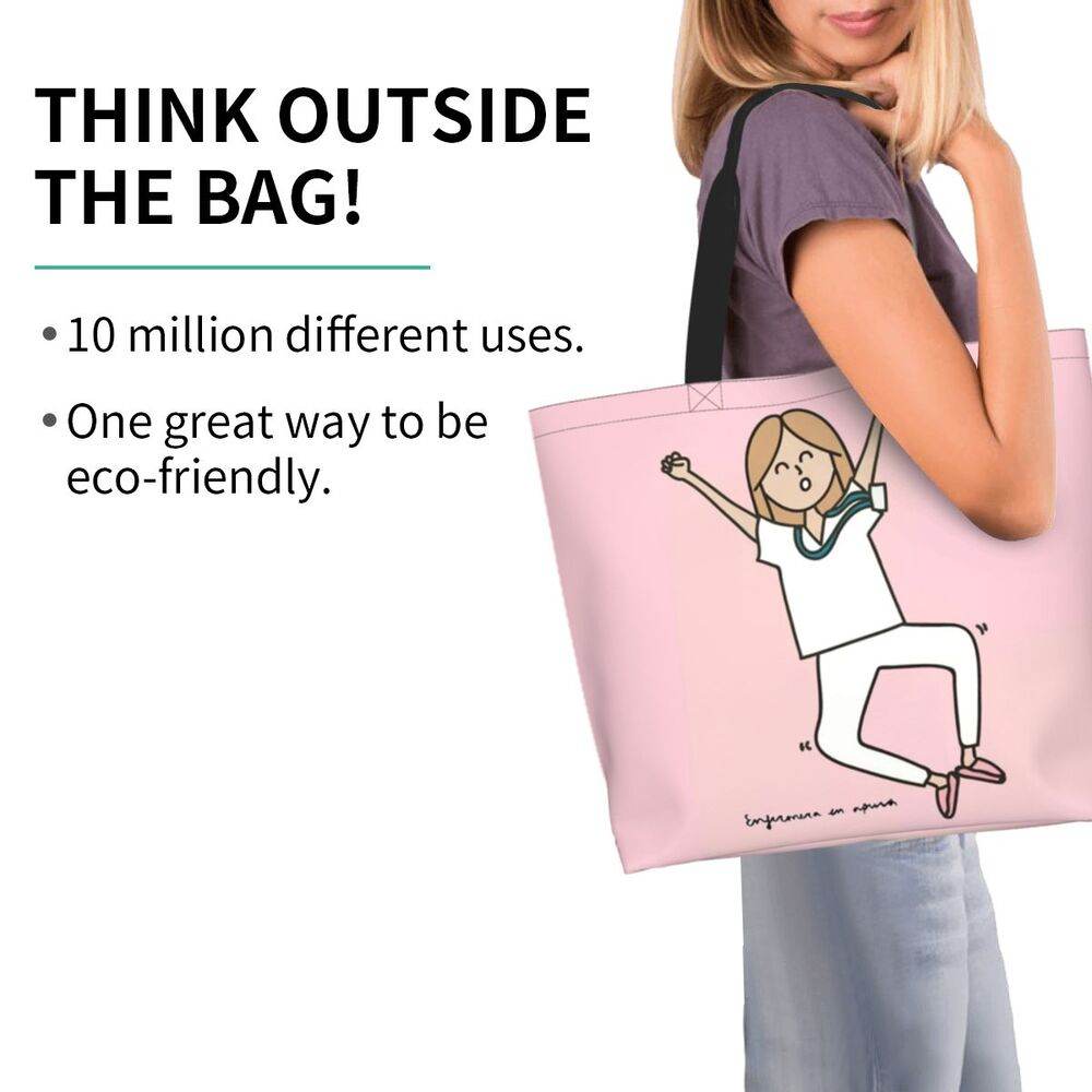 Spacious Eco-Friendly Healthcare Tote Bag with Durable Handles and Secure Zipper Closure