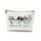 Nurse makeup bag gift, nurse zipper bags, waterproof linen makeup bags, storage bag, nurse gift 2 22 x 17