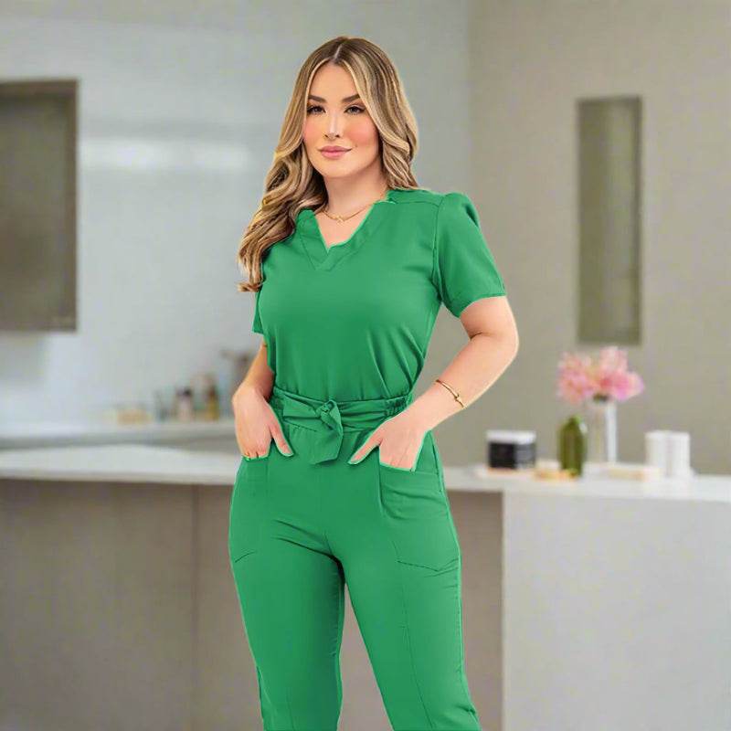 Scrub Uniform for Women – Stretchy Doctor & Nurse Scrubs Sets - Healthcare Vibes Green