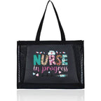 Healthcare Inspired Tote Travel Storage Bags with a Large Capacity Grid Package