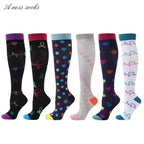 6 Pairs of Men and Women Compression Socks - Ideal for Running, Soccer, and Everyday Comfort!