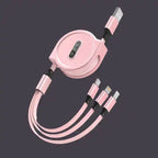 3 In 1 Retractable USB Cable Fast Charging Data Cord: Great gift for the unit, or someone who always needs to borrow your charger 02 1M