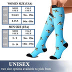 Compression Socks Funny Cactus Animal Pattern Sports Golf Tube Outdoor Hiking Pressure Knee High Stockings