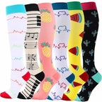 6 Pairs of Men and Women Compression Socks - Ideal for Running, Soccer, and Everyday Comfort!