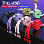 3 In 1 Retractable USB Cable Fast Charging Data Cord: Great gift for the unit, or someone who always needs to borrow your charger