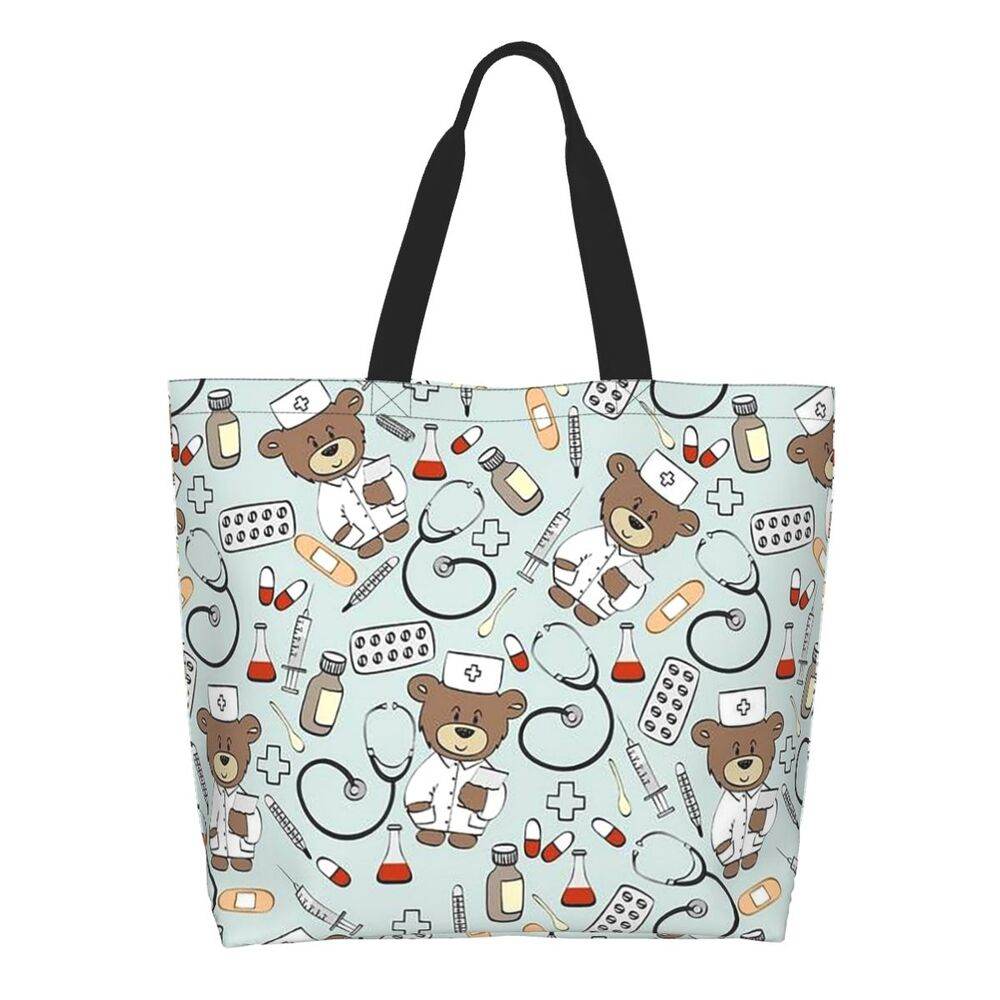 Spacious Eco-Friendly Healthcare Tote Bag with Durable Handles and Secure Zipper Closure