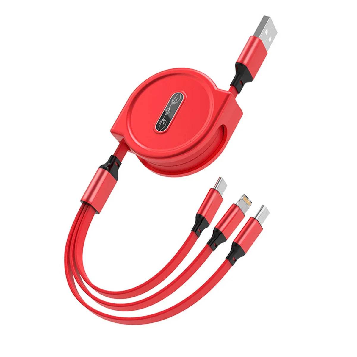 3-in-1 Retractable USB Cable: Fast Charging &amp; Data Sync for iPhone, Samsung, Huawei, Xiaomi – Multi-Port Magic! 01 1M