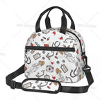 Funny Nurse Prints Insulated Lunch Bag for School Office Nursing Portable Thermal Cooler Lunch Box Women Men Large Capacity 2