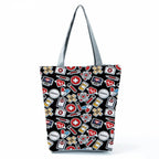 Playful Cartoon Nurse Print Foldable Shoulder Bags with Large Capacity – Eco-Friendly Tote for Shopping, Travel &amp; Beach hl2333 Nurse Handbag