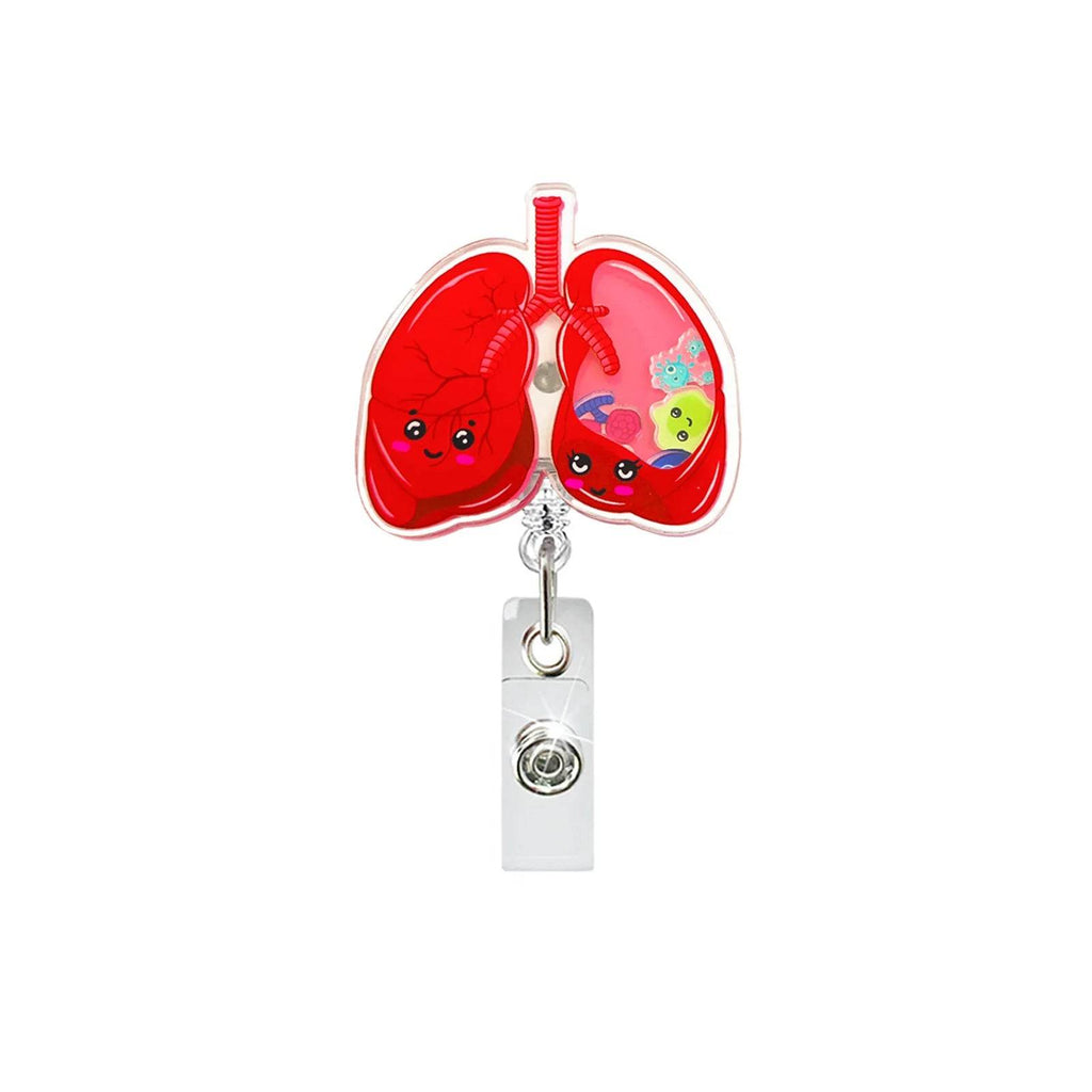 Badge Reel Lightweight Retractable Badge Clip Id Card Holder Lungs