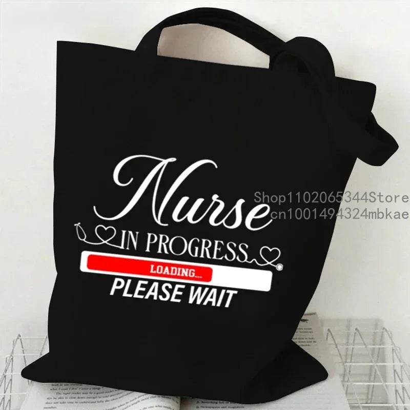 Nurse in Progress Loading Print Women Men Shoulder Bags Medicine Stethoscope Fashion Trend Travel Beach Bag Female Nurse Handbag